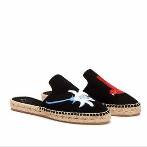Aquatalia NEW Blair Espadrille Embroidered floral mules
